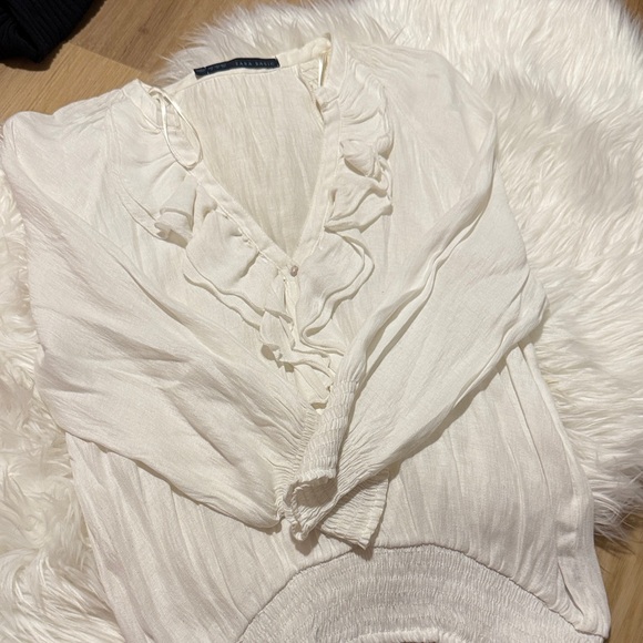 Zara Basic Cream Blouse - Picture 1 of 7